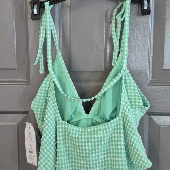 Green Gingham One-Piece Swimsuit - Picture 2 of 7